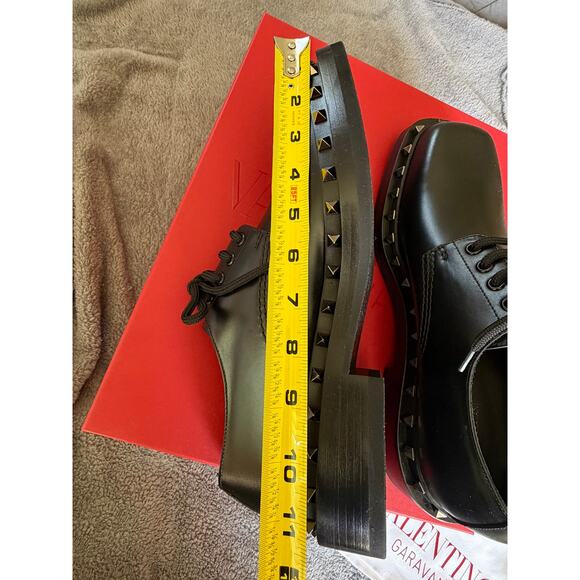New Valentino Garavani Men Dress Shoes Derby Rockstud Size 42 US 9 $1270 SRP main image 4